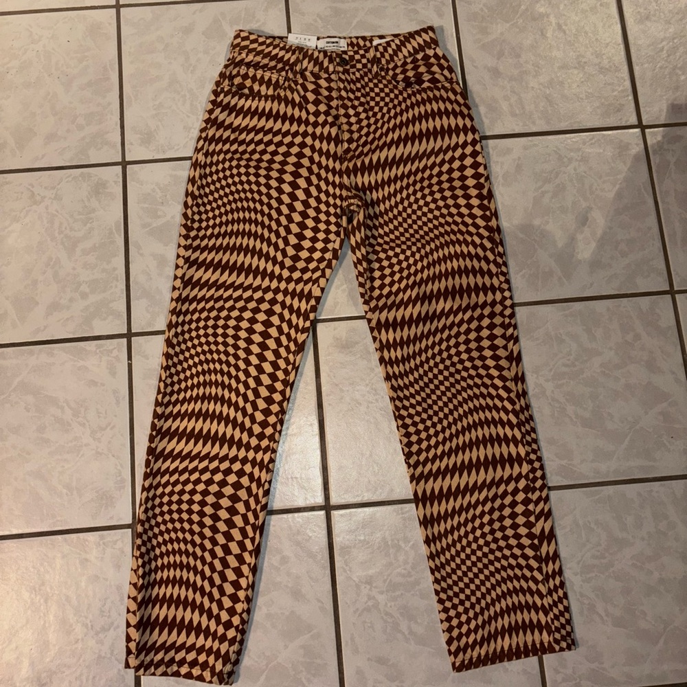 Cotton:on Brown Fun Checkered Pants